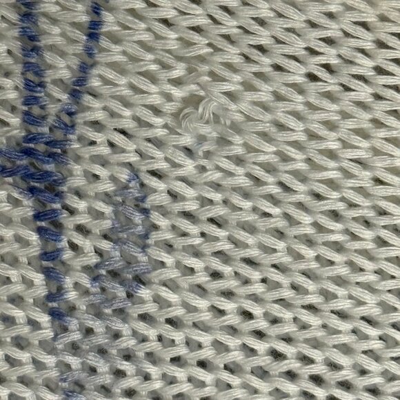 Luisa Ricci Womens Blue White Floral Mesh Knit Top Light Sweater Italy Size M - Picture 5 of 5